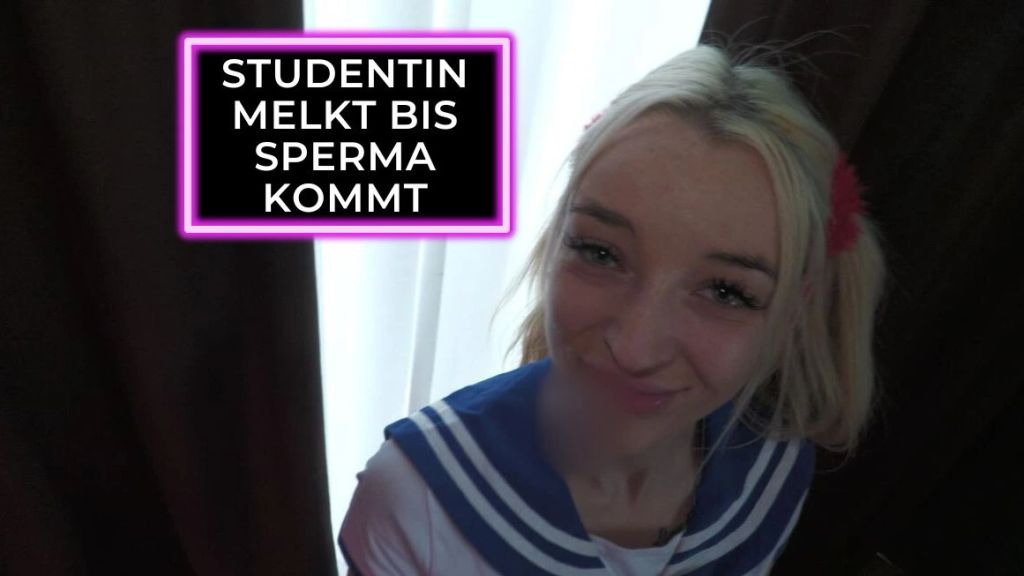 Studentin melkt bis Sperma kommt Studentin melkt bis Sperma kommt