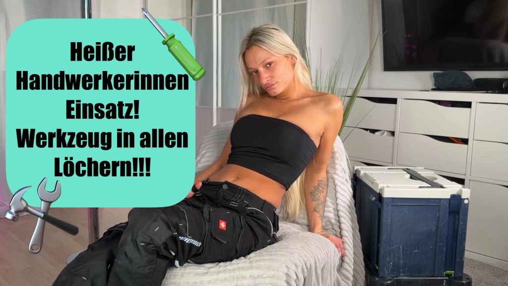 Heißer Handwerkerinnen-Einsatz – Werkzeug in allen Löchern! Heißer Handwerkerinnen-Einsatz – Werkzeug in allen Löchern!